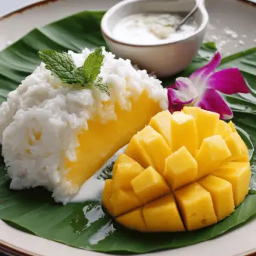 Authentique mango sticky rice thaïlandais