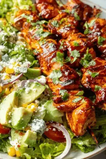 BBQ Chicken Skewer Salad