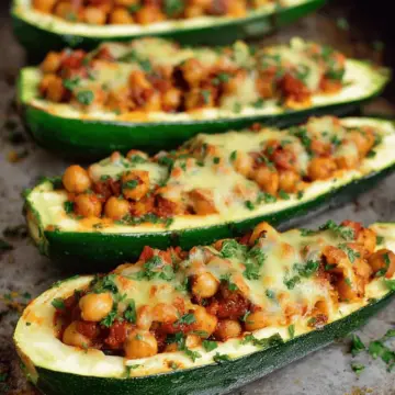 Vegan Stuffed Zucchini Boats With Chickpeas | Easy Recipe