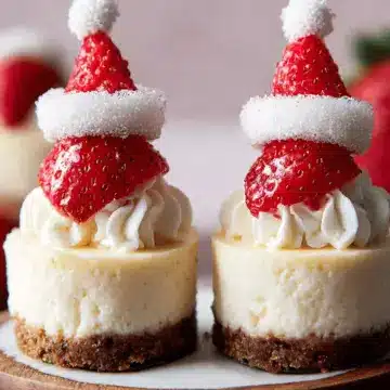 Santa Hat Cheesecake Bites