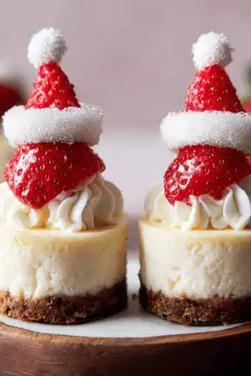 Santa Hat Cheesecake Bites