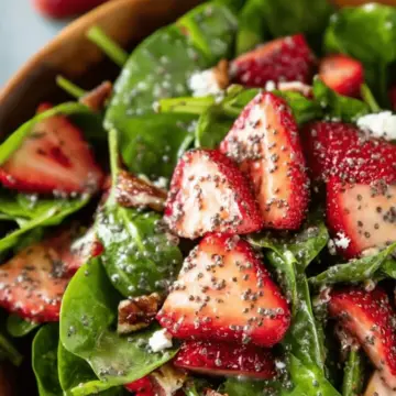 Spinach Strawberry Salad with Balsamic Poppy Seed Dressing