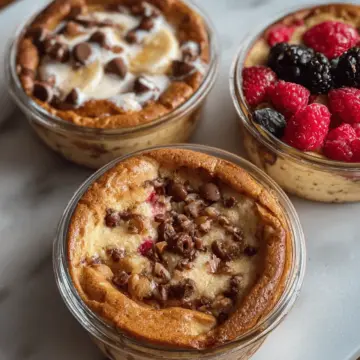 Baked Protein Pancake Bowls- great for meal prep and no banana needed