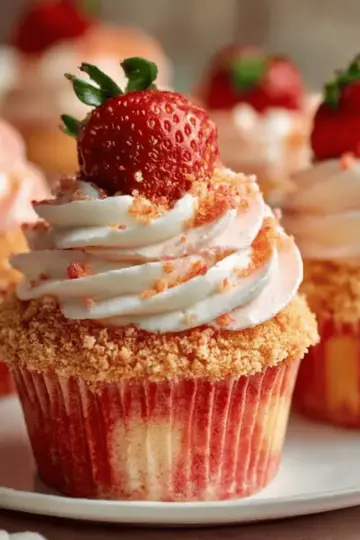 Strawberry Crunch Cupcakes