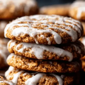 Iced Gingerbread Oatmeal Cookies