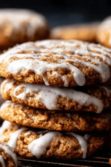 Iced Gingerbread Oatmeal Cookies