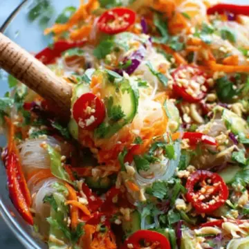 Spring Roll Salad with Spicy Ginger Dressing