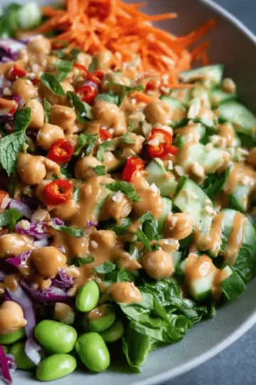Thai Chickpea Salad with Peanut Dressing