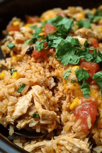 Southwest Crock Pot Chicken and Rice