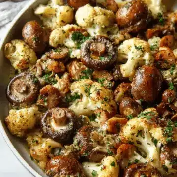 Garlic Butter Mushrooms and Cauliflower