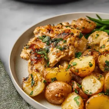 Slow Cooker Parmesan Garlic Chicken and Potatoes