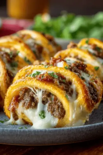 Garlic Butter Cheeseburger Rollups