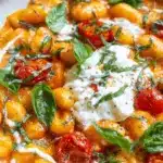 30 Minute Creamy Tomato Gnocchi with Burrata