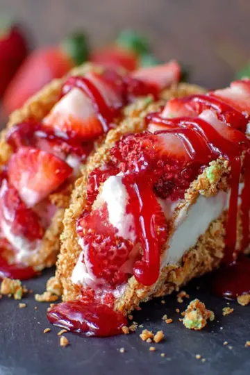 Strawberry Crunch Cheesecake Tacos