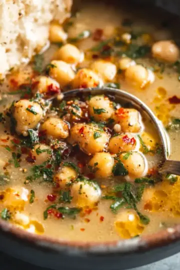 Vegan Garlic Chickpea Soup