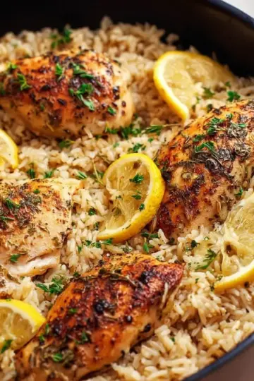 One Pot Lemon Herb Chicken and Rice