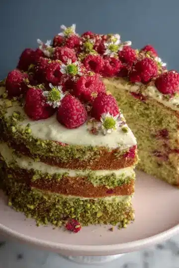 Pistachio Raspberry Cake