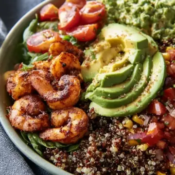 Avocado Shrimp Quinoa Bowl