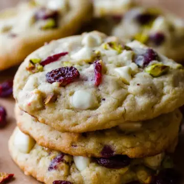 White Chocolate Cranberry Pistachio Cookies