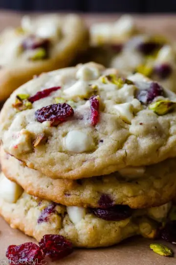 White Chocolate Cranberry Pistachio Cookies