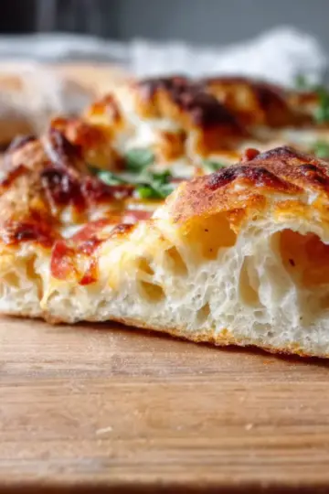 artisan pizza dough- crispy, chewy, bubbly crust