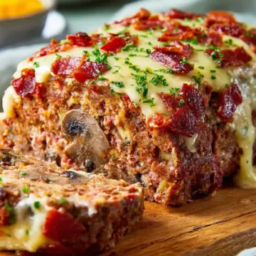 Bacon Mushroom Swiss Meatloaf