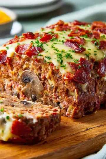 Bacon Mushroom Swiss Meatloaf