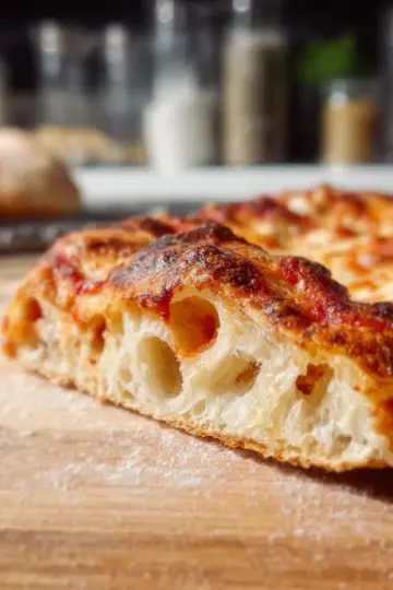 artisan pizza dough- crispy, chewy, bubbly crust