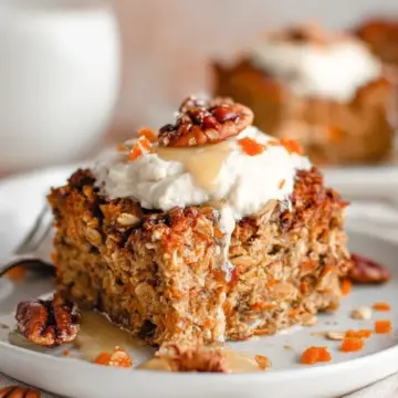 Healthy Carrot Cake Baked Oatmeal