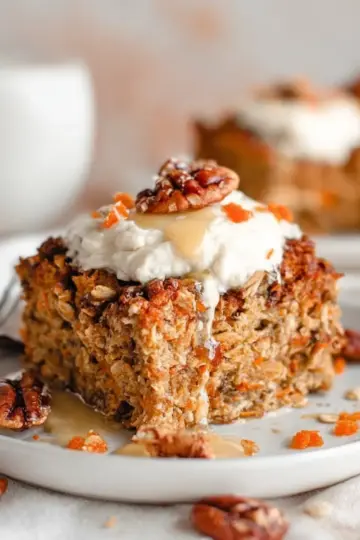 Healthy Carrot Cake Baked Oatmeal