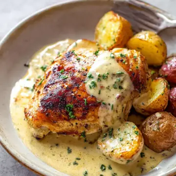 Chicken and Potatoes with Dijon Cream Sauce