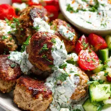 Greek Turkey Meatballs with Tzatziki