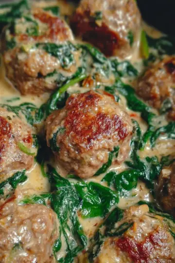 Creamy Spinach Turkey Meatballs