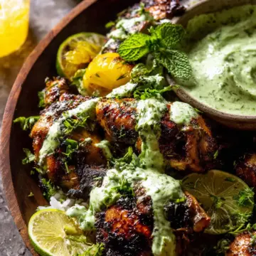Peruvian Chicken with Creamy Green Sauce