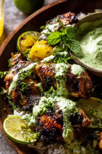 Peruvian Chicken with Creamy Green Sauce