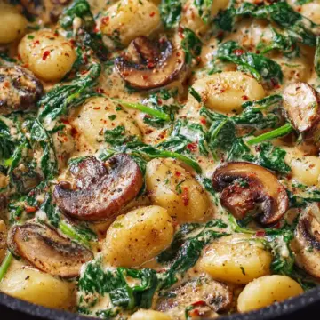 Creamy Spinach and Mushroom Gnocchi (One-Pan, 20 Minutes)