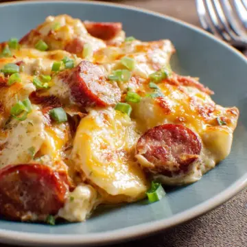 Crock Pot Pierogi and Kielbasa Casserole
