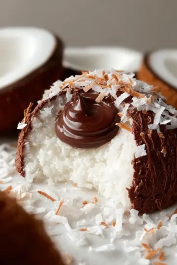 Coconut Dome with Chocolate Spread
