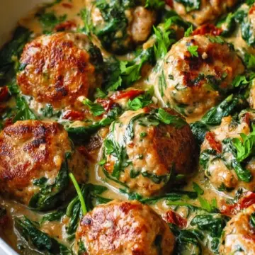Creamy Spinach & Turkey Meatballs