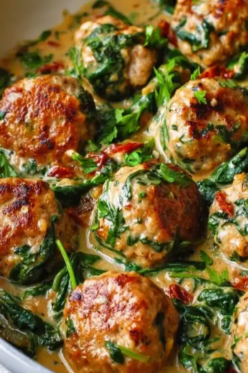 Creamy Spinach & Turkey Meatballs
